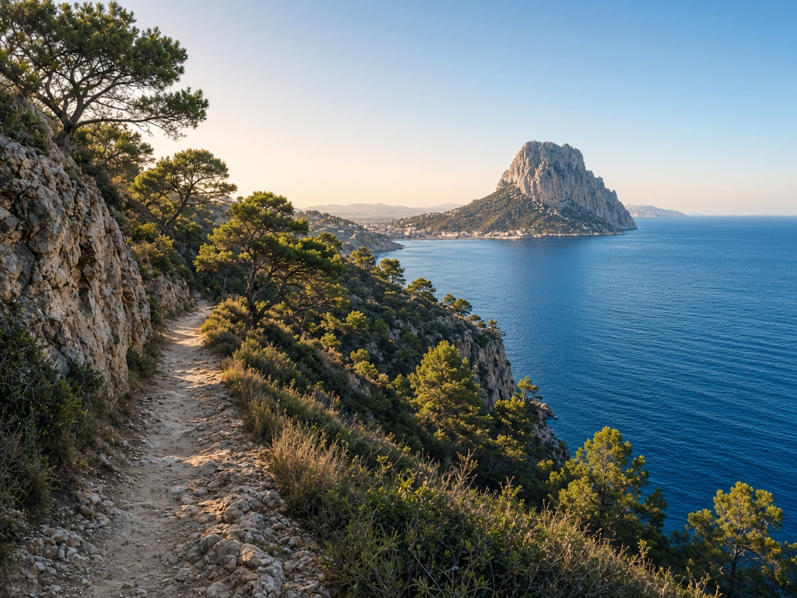 Klippen und Weg am Morro de Toix