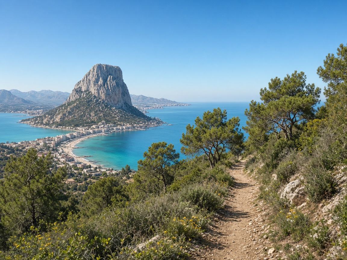 Aussicht von der Sierra de Olt&agrave; auf Calpe