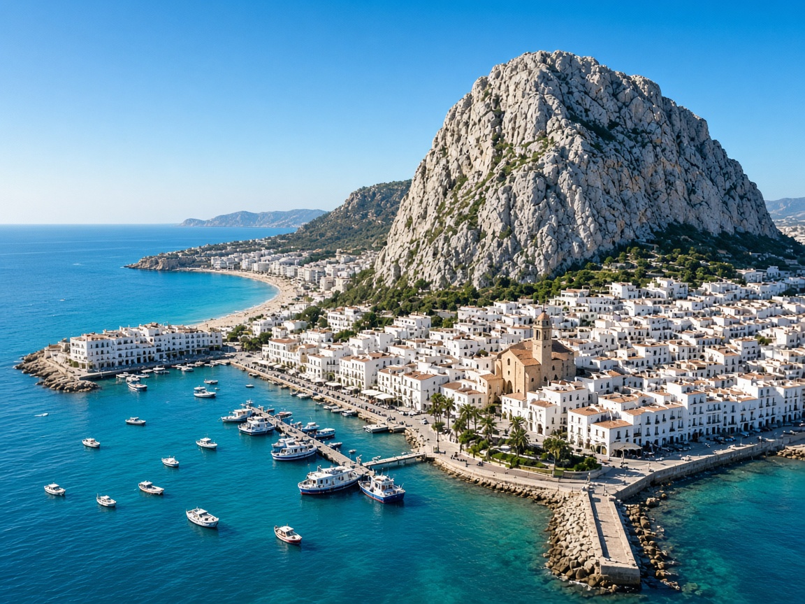 Hafen und K&uuml;ste von Calpe mit dem Pe&ntilde;&oacute;n